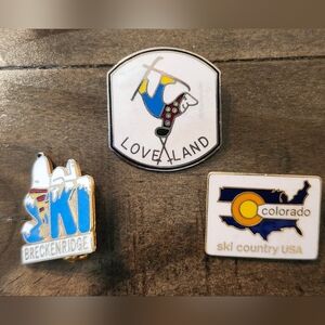 3 Vintage Ski Colorado Enamel Pin -